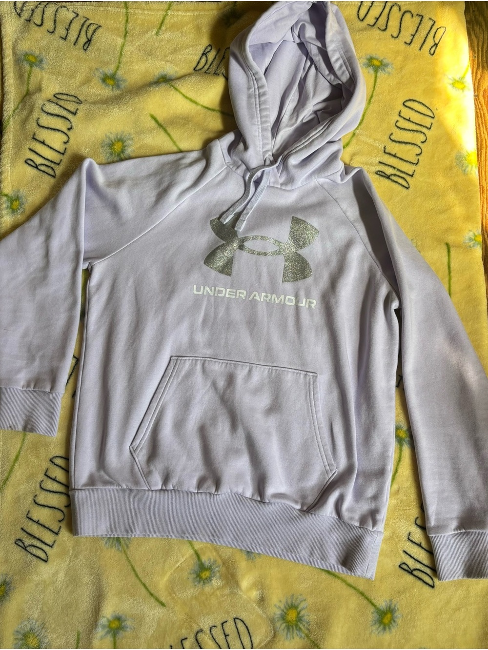 Under Armour womens Light Lavender Hoodie with Metallic Logo